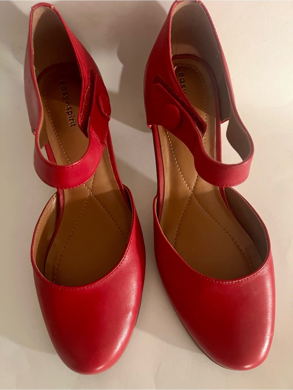 Easy Spirit Clarice Red Mary Janes with Heel, Size 10 - Picture 3 of 10